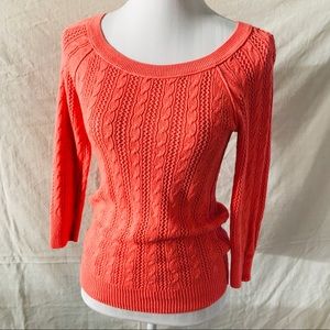 AMERICAN EAGLE AEO CROCHET SWEATER CORAL S